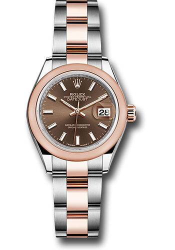 Rolex Watches - Datejust Lady 28 Steel and Everose Gold - Domed Bezel - Oyster - Style No: 279161 choio