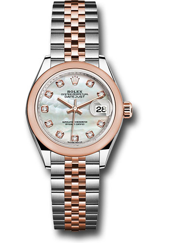 Rolex Watches - Datejust Lady 28 Steel and Everose Gold - Domed Bezel - Jubilee - Style No: 279161 mdj