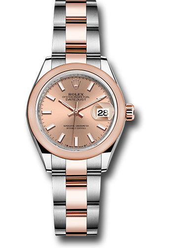 Rolex Watches - Datejust Lady 28 Steel and Everose Gold - Domed Bezel - Oyster - Style No: 279161 rsio