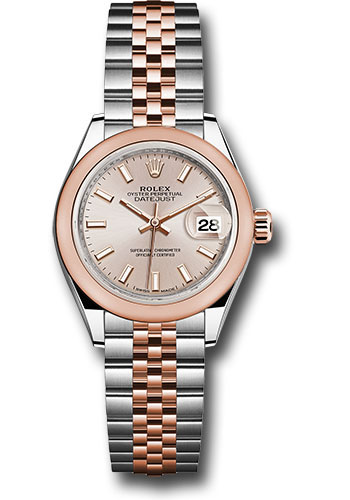 Rolex Watches - Datejust Lady 28 Steel and Everose Gold - Domed Bezel - Jubilee - Style No: 279161 suij