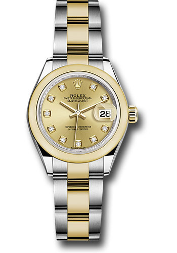 Rolex Watches - Datejust Lady 28 Steel and Yellow Gold - Domed Bezel - Oyster - Style No: 279163 chdo