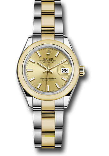 Rolex Watches - Datejust Lady 28 Steel and Yellow Gold - Domed Bezel - Oyster - Style No: 279163 chio