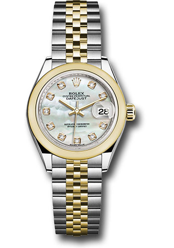 Rolex Watches - Datejust Lady 28 Steel and Yellow Gold - Domed Bezel - Jubilee - Style No: 279163 mdj