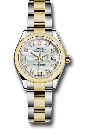 Rolex Watches - Datejust Lady 28 Steel and Yellow Gold - Domed Bezel - Oyster - Style No: 279163 mdo