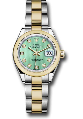 Rolex Watches - Datejust Lady 28 Steel and Yellow Gold - Domed Bezel - Oyster - Style No: 279163 mgdo