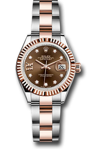 Rolex Watches - Datejust Lady 28 Steel and Everose Gold - Fluted Bezel - Oyster - Style No: 279171 cho9dix8do