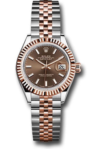 Rolex Watches - Datejust Lady 28 Steel and Everose Gold - Fluted Bezel - Jubilee - Style No: 279171 choij