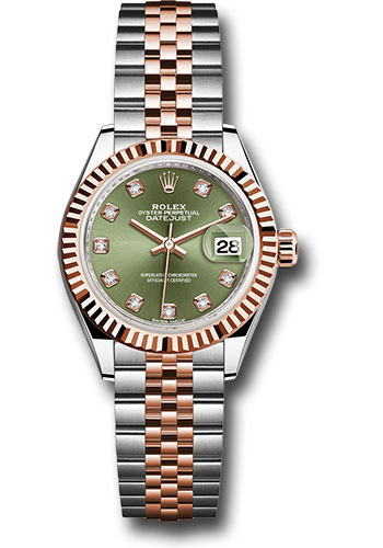 Rolex Watches - Datejust Lady 28 Steel and Everose Gold - Fluted Bezel - Jubilee - Style No: 279171 ogdj