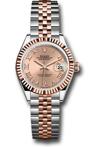 Rolex Watches - Datejust Lady 28 Steel and Everose Gold - Fluted Bezel - Jubilee - Style No: 279171 rsrj