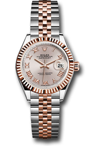 Rolex Watches - Datejust Lady 28 Steel and Everose Gold - Fluted Bezel - Jubilee - Style No: 279171 surj