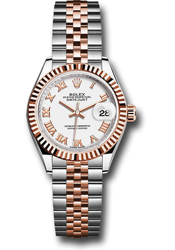 Rolex Watches - Datejust Lady 28 Steel and Everose Gold - Fluted Bezel - Jubilee - Style No: 279171 wrj