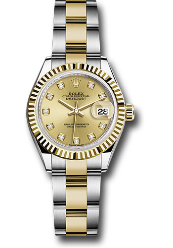 Rolex Watches - Datejust Lady 28 Steel and Yellow Gold - Fluted Bezel - Oyster - Style No: 279173 chdo