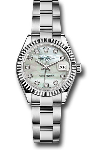 Rolex Watches - Datejust Lady 28 Stainless Steel - Fluted Bezel - Oyster - Style No: 279174 mdo