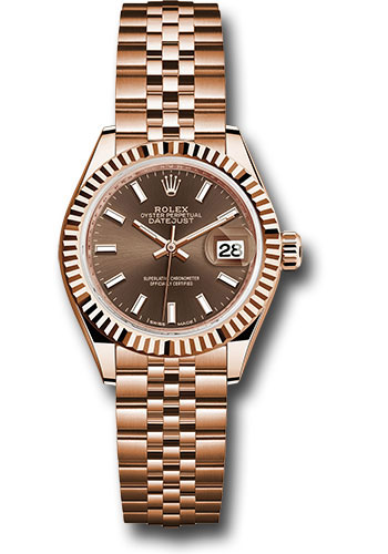 Rolex Watches - Datejust Lady 28 Everose Gold - Flluted Bezel - Jubilee Bracelet - Style No: 279175 choij