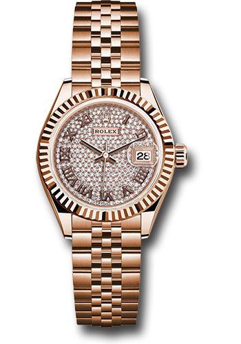 Rolex Watches - Datejust Lady 28 Everose Gold - Fluted Bezel - Jubilee Bracelet - Style No: 279175 dprj