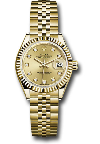 Rolex Watches - Datejust Lady 28 Yellow Gold - Fluted Bezel - Jubilee Bracelet - Style No: 279178 chdj