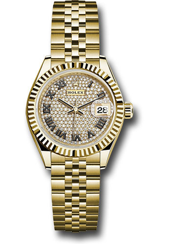 Rolex Watches - Datejust Lady 28 Yellow Gold - Fluted Bezel - Jubilee Bracelet - Style No: 279178 dprj