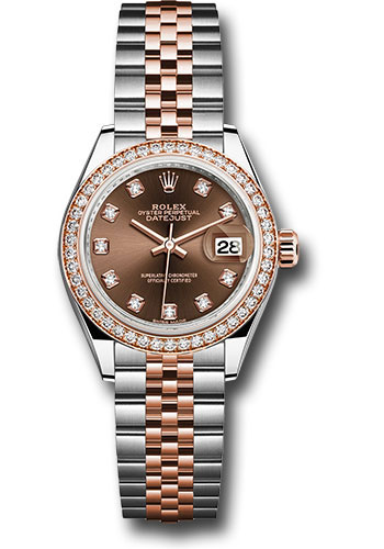 Rolex Watches - Datejust Lady 28 Steel and Everose Gold - Diamond Bezel - Jubilee - Style No: 279381RBR chodj