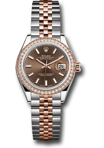 Rolex Watches - Datejust Lady 28 Steel and Everose Gold - Diamond Bezel - Jubilee - Style No: 279381RBR choij