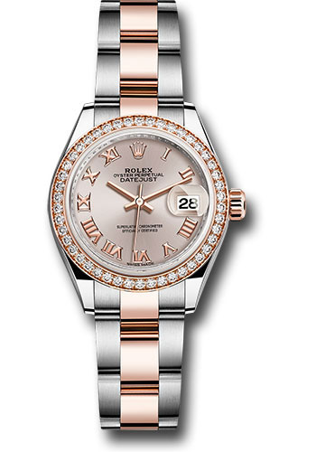 Rolex Watches - Datejust Lady 28 Steel and Everose Gold - Diamond Bezel - Oyster - Style No: 279381RBR suro