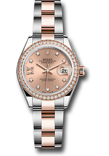 Rolex Watches - Datejust Lady 28 Steel and Everose Gold - Diamond Bezel - Oyster - Style No: 279381rbr rs9dix8do