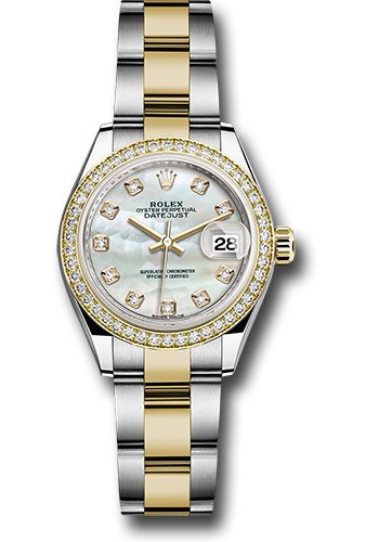 Rolex Watches - Datejust Lady 28 Steel and Yellow Gold - Diamond Bezel - Oyster - Style No: 279383RBR mdo