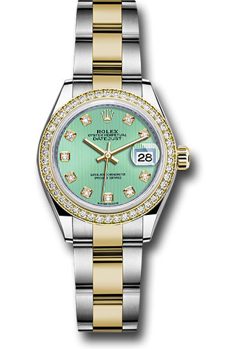 Rolex Watches - Datejust Lady 28 Steel and Yellow Gold - Diamond Bezel - Oyster - Style No: 279383RBR mgdo