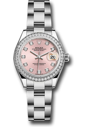 Rolex Watches - Datejust Lady 28 Stainless Steel - Diamond Bezel - Oyster - Style No: 279384RBR pdo