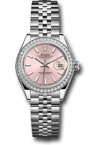 Rolex Watches - Datejust Lady 28 Stainless Steel - Diamond Bezel - Jubilee - Style No: 279384RBR pij