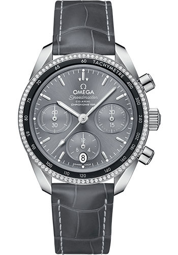 Omega Watches - Speedmaster Chronograph 38 mm - Stainless Steel - Diamond Bezel - Style No: 324.38.38.50.06.001