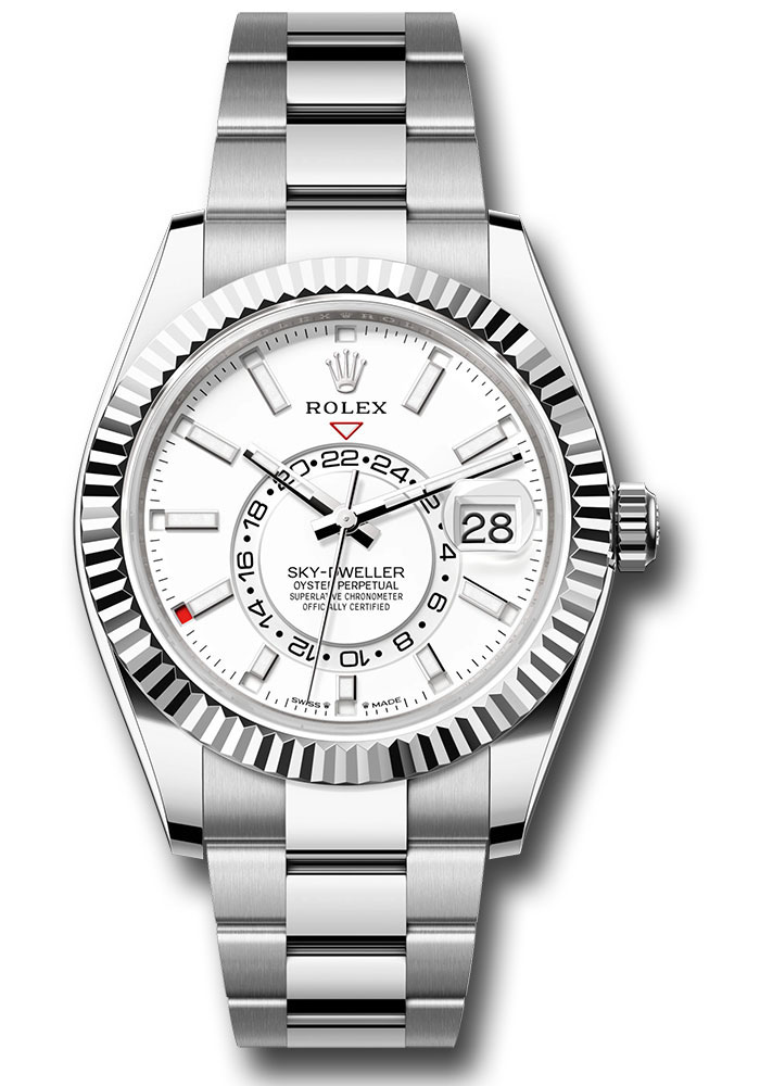 Rolex Watches - Sky-Dweller Stainless Steel and White Gold - Oyster Bracelet - Style No: 336934 wio