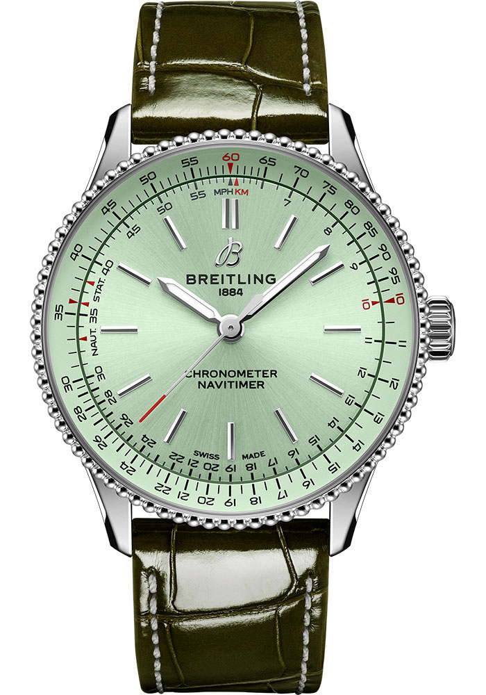 Breitling Watches - Navitimer Automatic 36mm - Stainless Steel - Leather Strap - Folding Buckle - Style No: A17327361L1P1