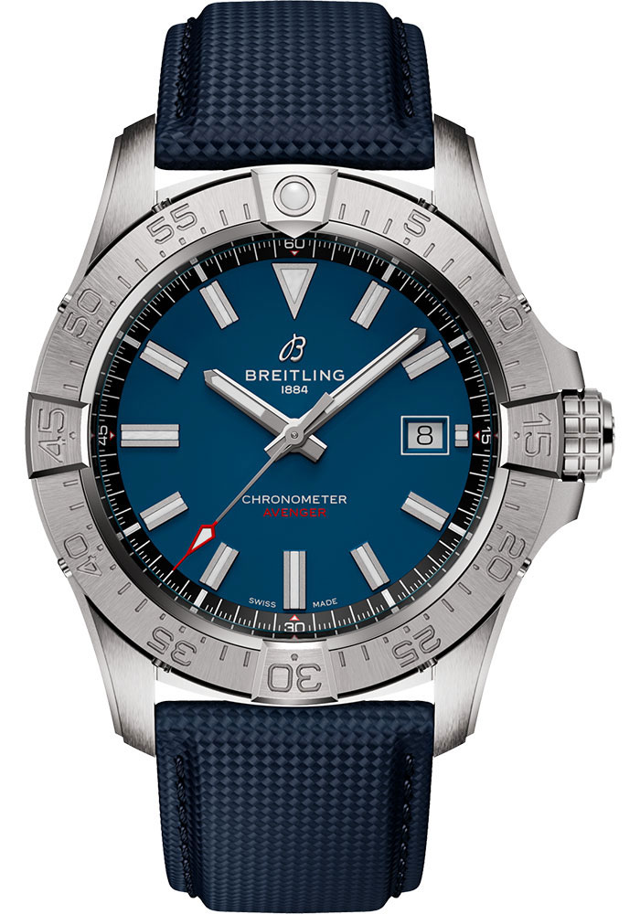 Breitling Watches - Avenger Automatic 42 Stainless Steel - Leather Strap - Folding Buckle - Style No: A17328101C1X1