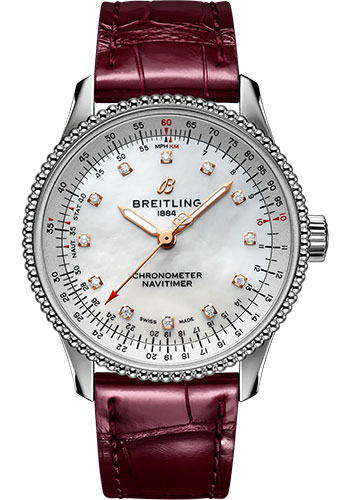 Breitling Watches - Navitimer Automatic 35mm - Stainless Steel - Croco Strap - Folding Buckle - Style No: A17395211A1P2
