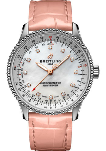 Breitling Watches - Navitimer Automatic 35mm - Stainless Steel - Croco Strap - Folding Buckle - Style No: A17395211A1P4