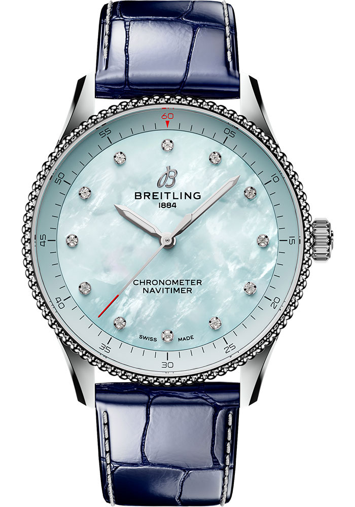 Breitling Watches - Navitimer Stainless Steel - Leather Strap - Tang Buckle - Style No: A77320171C1P1