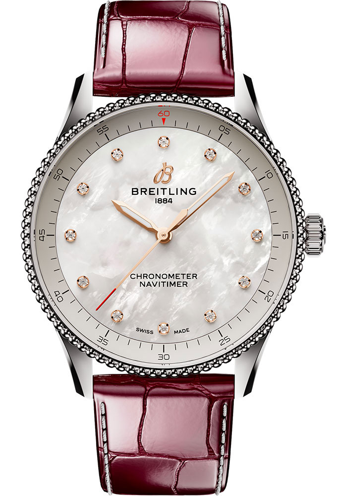 Breitling Watches - Navitimer Stainless Steel - Leather Strap - Tang Buckle - Style No: A77320E61A2P2