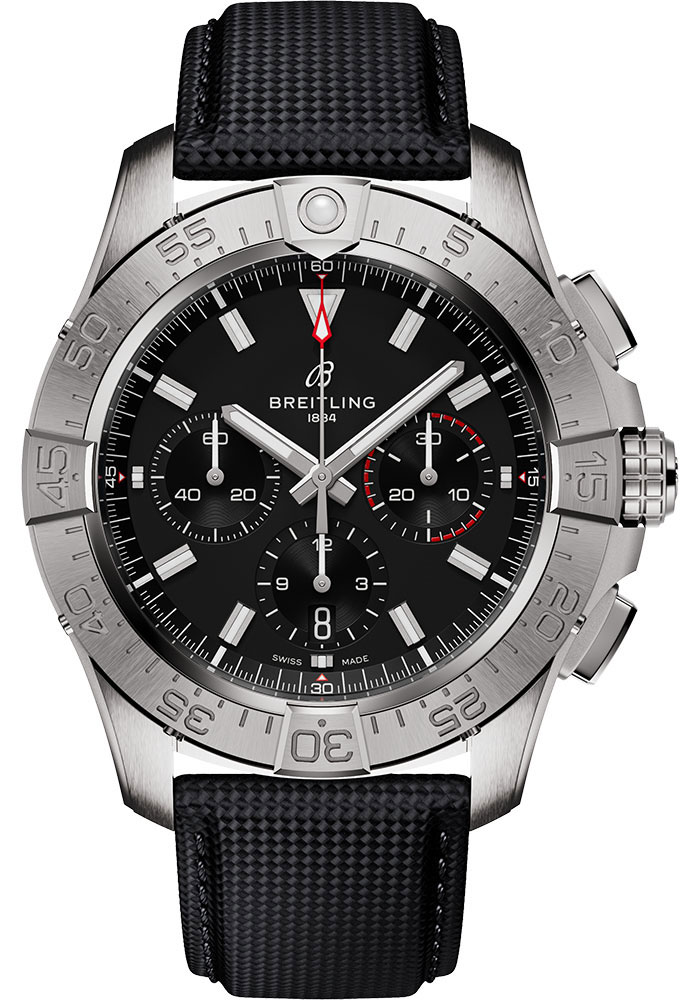 Breitling Watches - Avenger B01 Chronograph 44 Stainless Steel - Leather Strap - Folding Buckle - Style No: AB0147101B1X1