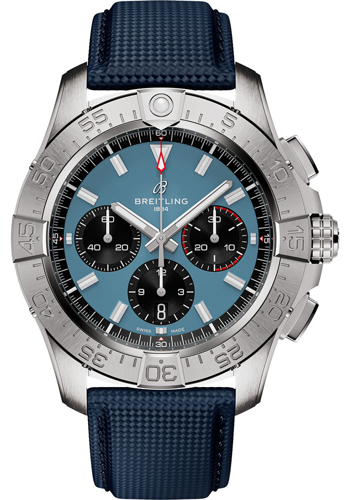 Breitling Watches - Avenger B01 Chronograph 44 Stainless Steel - Leather Strap - Folding Buckle - Style No: AB0147101C1X1