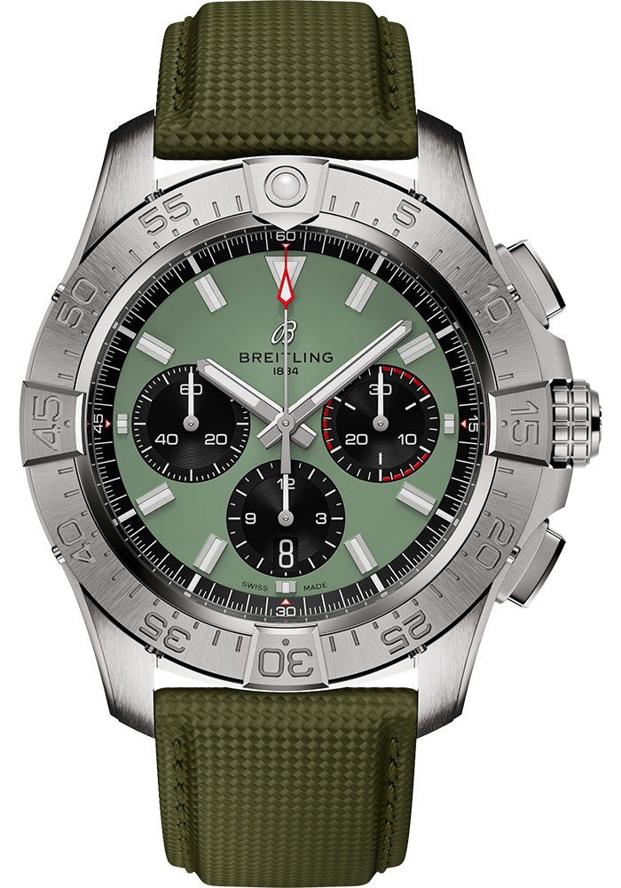 Breitling Watches - Avenger B01 Chronograph 44 Stainless Steel - Leather Strap - Folding Buckle - Style No: AB0147101L1X1