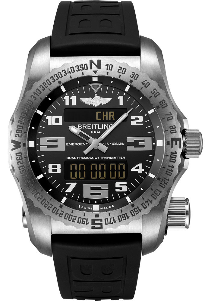 Breitling Watches - Emergency Titanium - Rubber Strap - Folding Buckle - Style No: E76325221B1S1