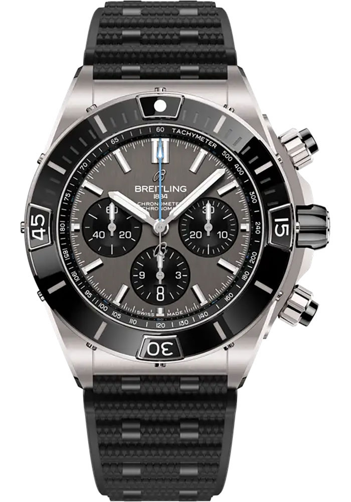 Breitling Watches - Super Chronomat B01 44 Titanium - Rubber Strap - Folding Buckle - Style No: EB0136251M1S1