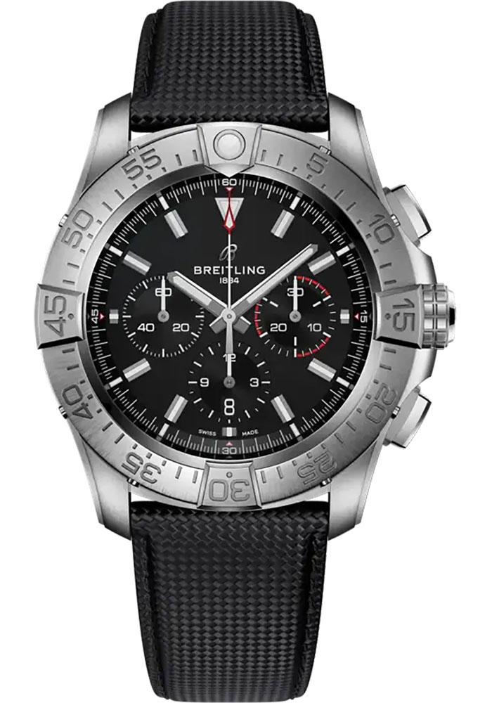 Breitling Watches - Super Avenger B01 Chronograph 46 Titanium - Leather Strap - Folding Buckle - Style No: EB0148101B1X1