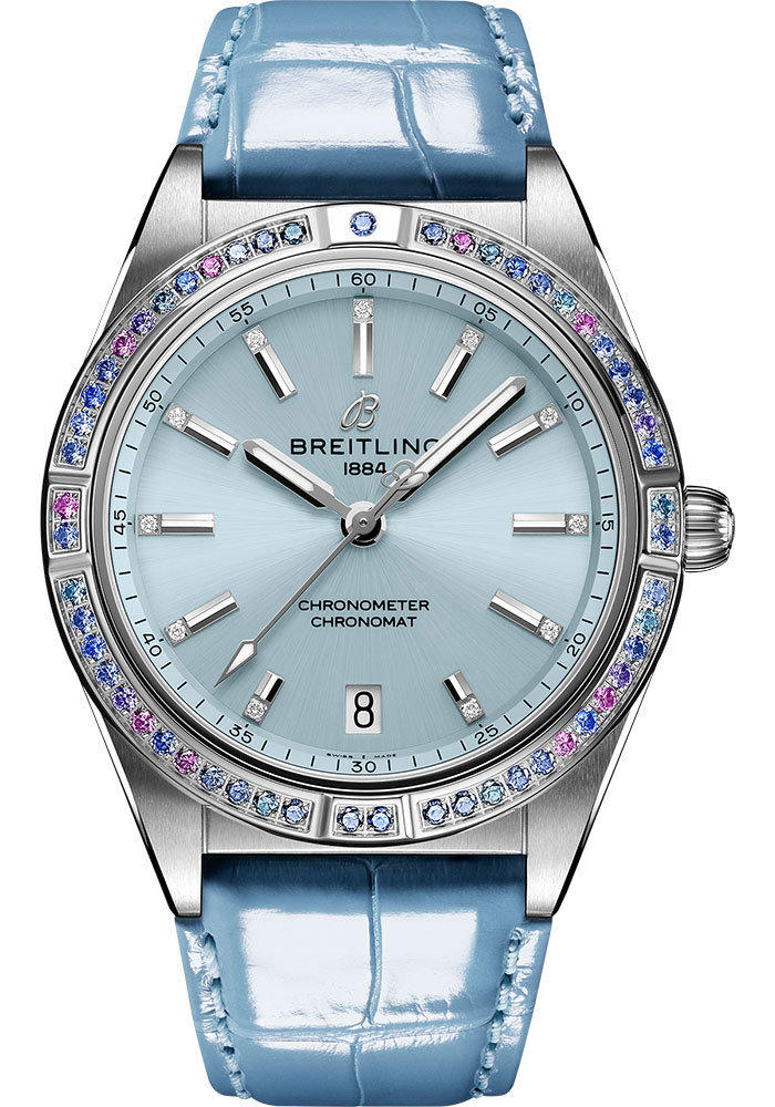 Breitling Watches - Chronomat Automatic 36 Steel and White Gold - Leather Strap - Folding Buckle - Style No: G10380611C1P1