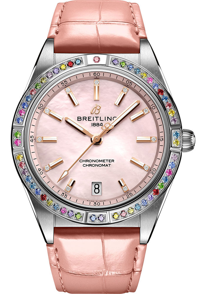 Breitling Watches - Chronomat Automatic 36 Steel and White Gold - Leather Strap - Folding Buckle - Style No: G10380BB1K1P1