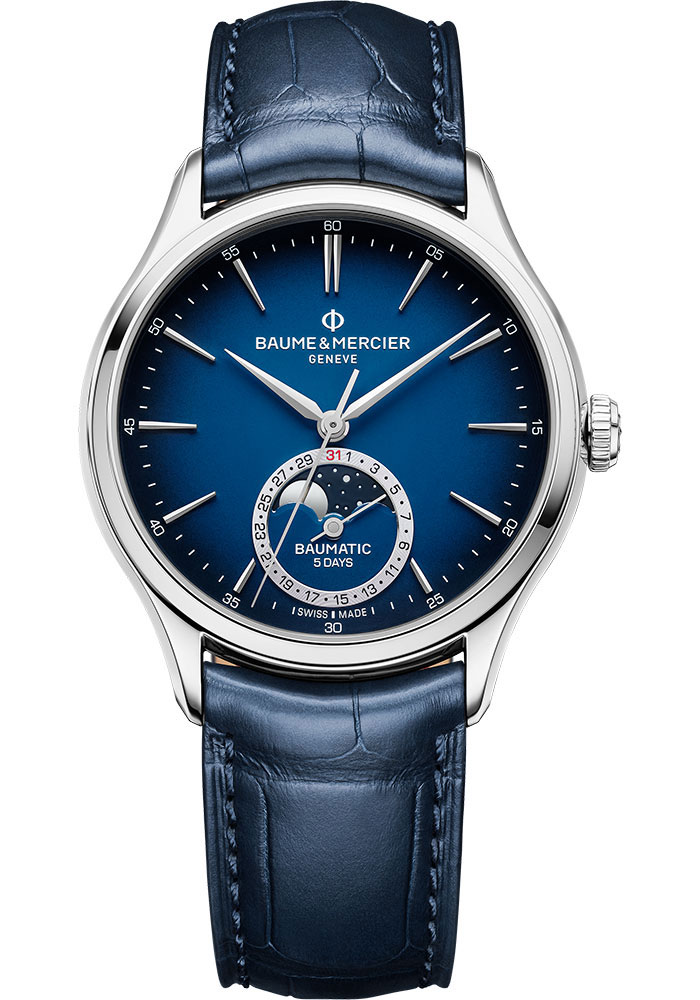 Baume & Mercier Watches - Clifton 39mm - Automatic Moon Phase Date - Steel - Style No: M0A10756