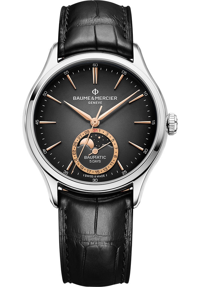 Baume & Mercier Watches - Clifton 39mm - Automatic Moon Phase Date - Steel - Style No: M0A10758