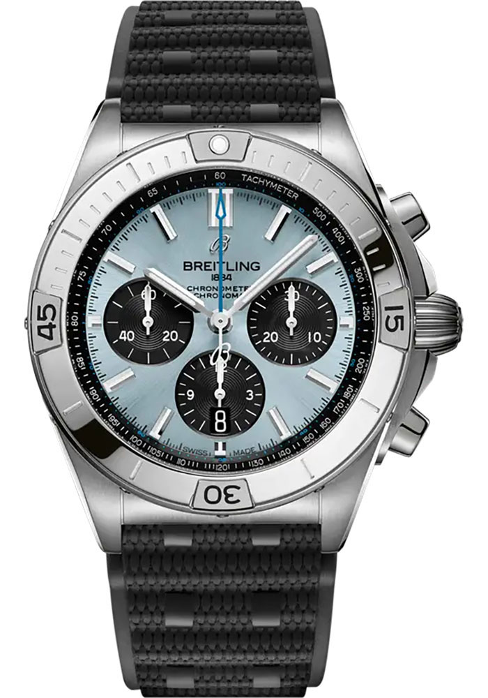 Breitling Watches - Chronomat B01 42 Steel and Platinum - Rubber Strap - Folding Buckle - Style No: PB0134101C1S2