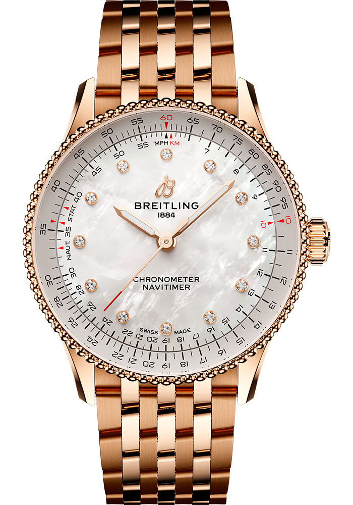 Breitling Watches - Navitimer Automatic 36mm - Red Gold - Metal Bracelet - Style No: R17327211A1R1