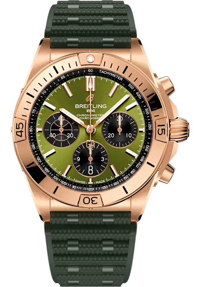 Breitling Watches - Chronomat B01 42 Red Gold - Rubber Strap - Folding Buckle - Style No: RB01344A1L1S1